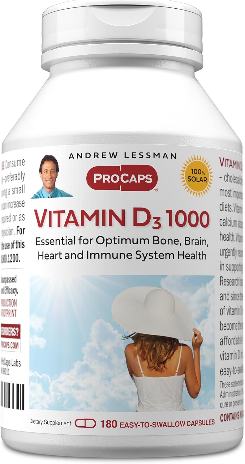 ANDREW LESSMAN Vitamina D3 1000 IU - 180 Cápsulas