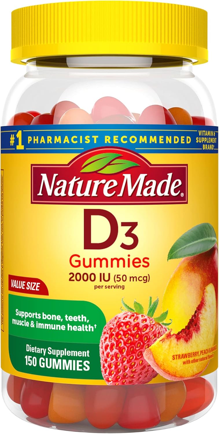 Nature Made Vitamina D3 2000 UI Gomitas para Adultos (150 unidades)