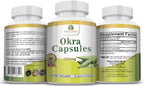 Cápsulas de Okra 750 mg, 180 Cápsulas Vegetales (3 Envases) - Nature Herbal Life