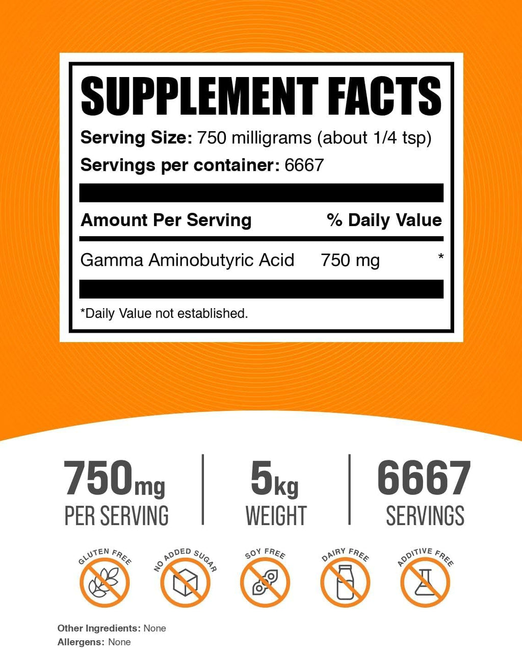 BulkSupplements GABA en Polvo - 5 kg