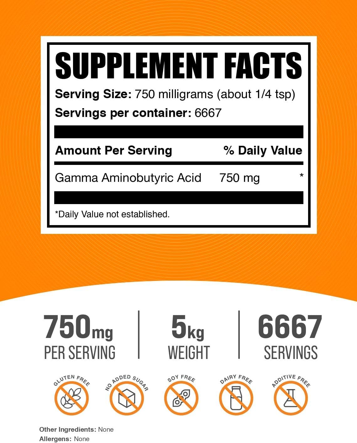 BulkSupplements GABA en Polvo - 5 kg