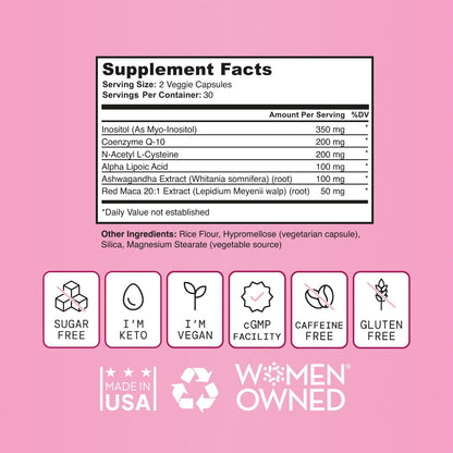 SELF NUTRITION Fertility Support for Women - – Ashwagandha: Una hierba adaptógena que ayuda a reducir el estrés y – Image 5