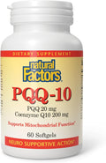 Natural Factors PQQ-10, Complemento Alimenticio para la Energía y el Envejecimiento Saludable, 60 Cápsulas Blandas