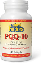 Natural Factors PQQ-10, Complemento Alimenticio para la Energía y el Envejecimiento Saludable, 60 Cápsulas Blandas