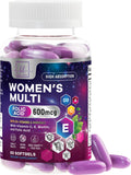 Multivitamínico para Mujeres - Completo Diario con Biotina, Calcio, Ácido Fólico, Hierro, Zinc, Vitaminas A, C, D, E y B - Suplemento para Piel, Cabello y Uñas - 60 Cápsulas Blandas