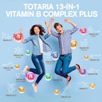 13-in-1 Vitamin B Complex Plus con Vitaminas B1, B2, B3, B4, B5, B6, B7, B8, B9, B12, C, D3, K2 - 120 Cápsulas por Frasco - 2 Frascos