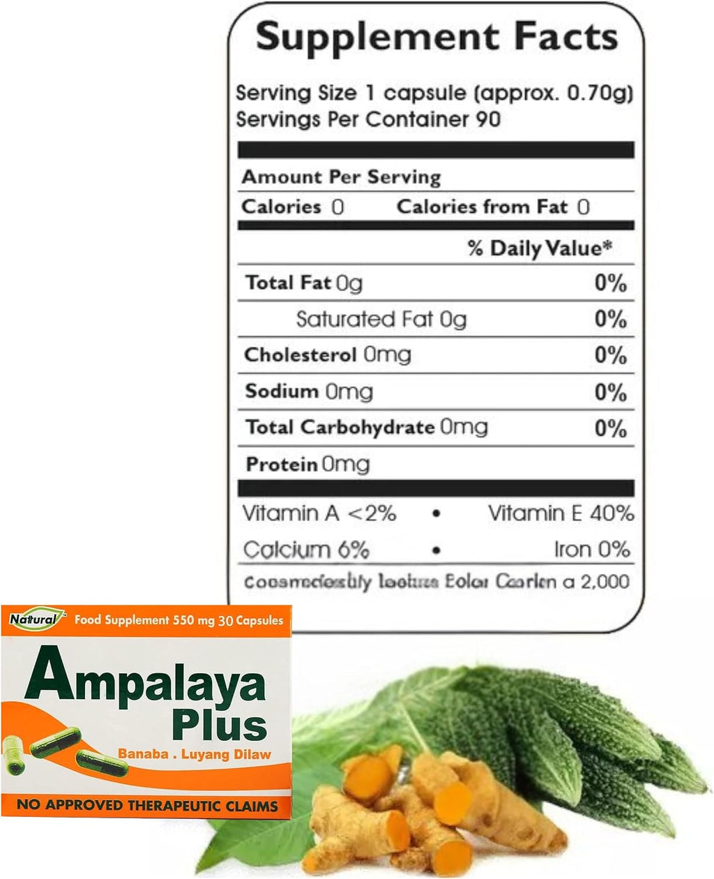 Pack de 4 Ampalaya Plus Suplemento 550mg - Total 120 Cápsulas - Natural y Vegano - Cápsulas Orgánicas de Melón Amargo - Suplemento Alimenticio Herbal Halal
