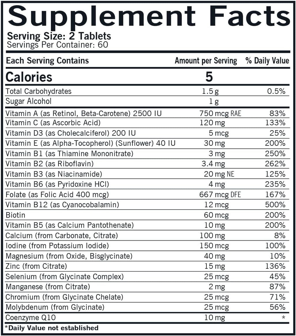 Kirkman Children's Chewable Multivitamin & Mineral, 120 comprimidos