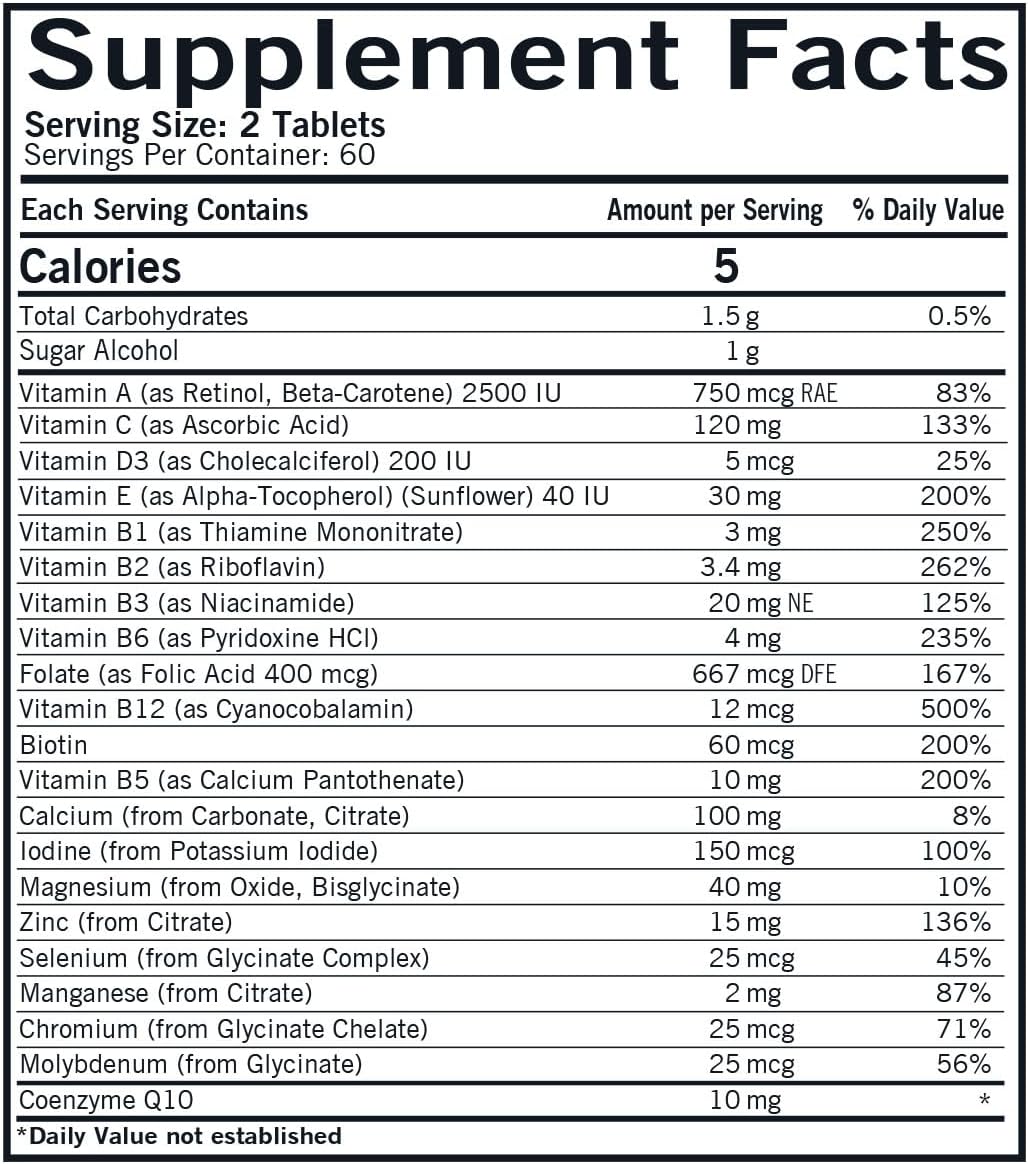 Kirkman Children's Chewable Multivitamin & Mineral, 120 comprimidos