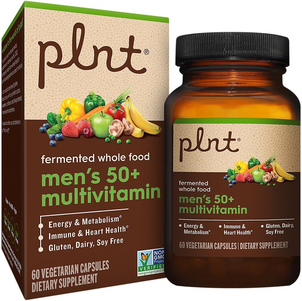 plnt Fermented Whole Food Men's 50+ Multivitamin (60 Cápsulas Veganas)