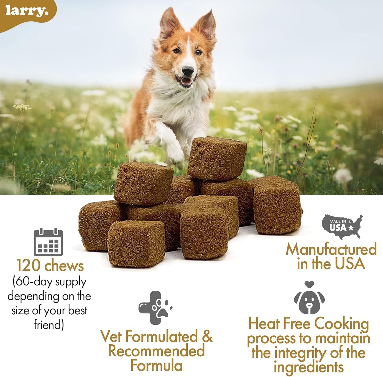 Larry Multivitamínico 8-en-1 para Perros - 60 Masticables