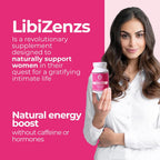ZENZSUAL Libizenzs – Suplemento energético vegetal para mujeres – Sin cafeína – Con maca, ashwaganda y ginseng – 90 cápsulas veganas
