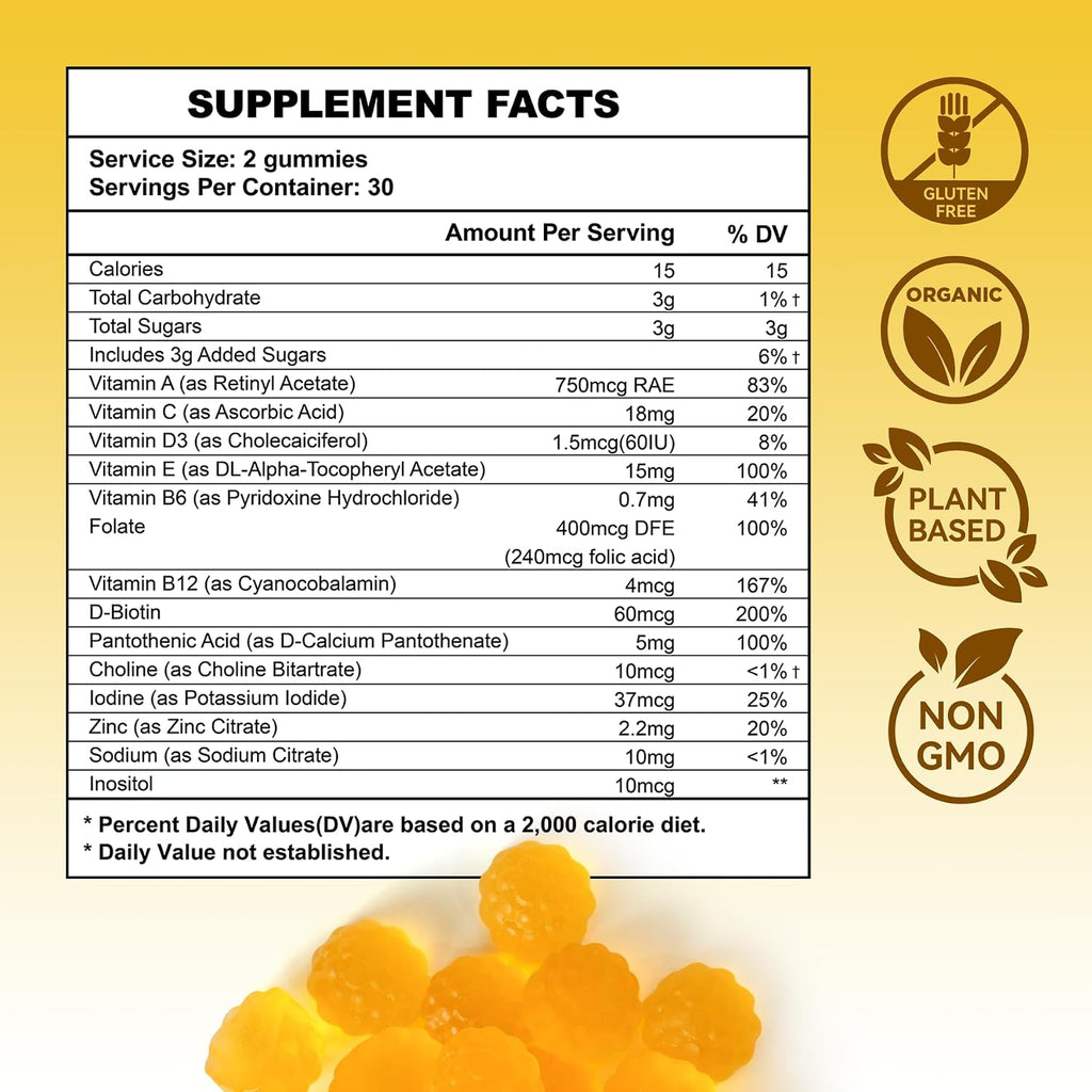 Aromlife Fibro Inositol Gummies - Gominolas de Inositol con Folato y Vitaminas B6 y B12, 60 Gominolas Sabor Naranja para Mujeres
