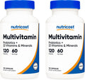Nutricost Multivitamin with Probiotics 120 Vegetarian Capsules (2 Bottles)