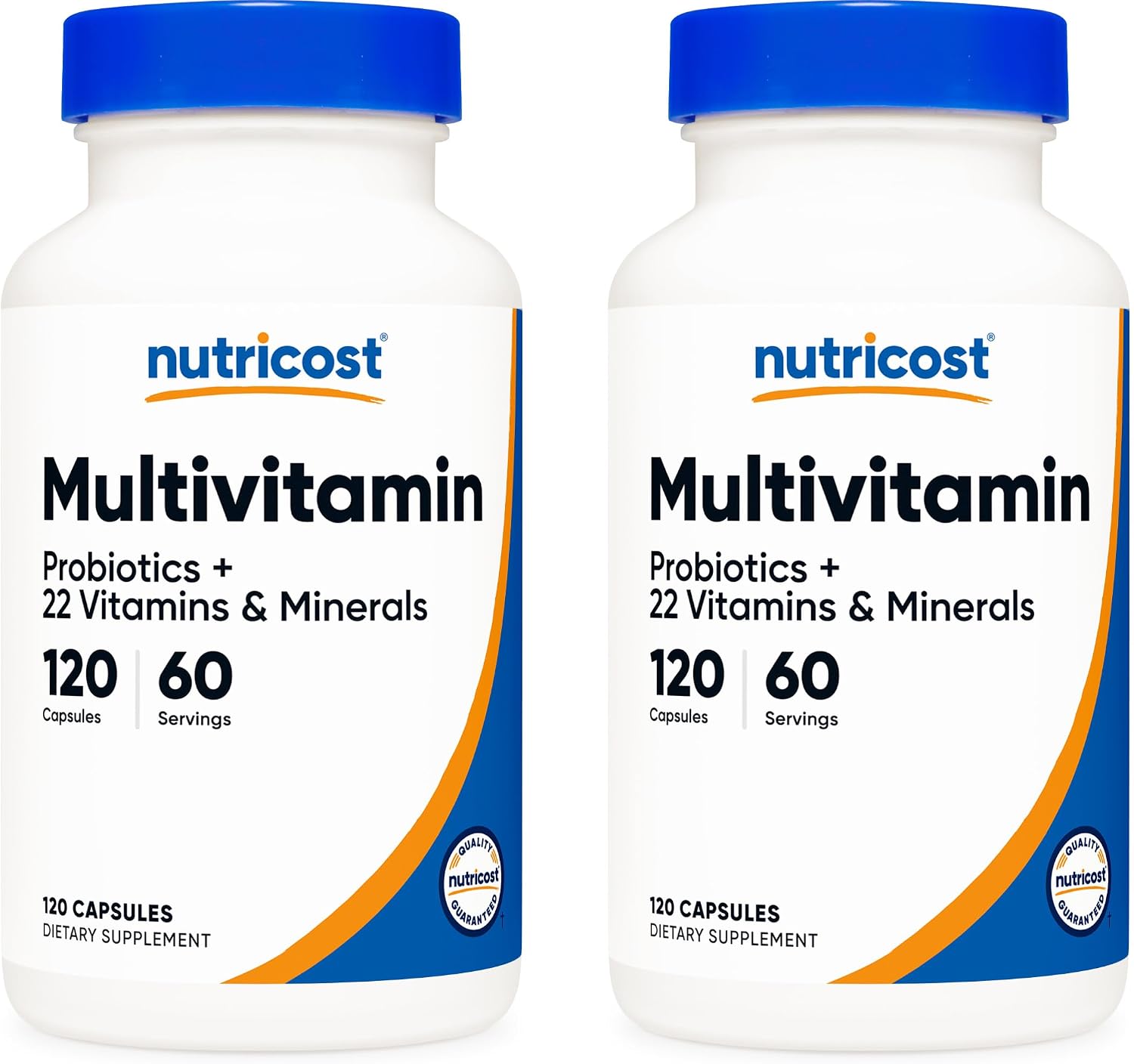 Nutricost Multivitamin with Probiotics 120 Vegetarian Capsules (2 Bottles)