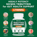 NICMIN Tributirina 1700mg - Suplemento de Butirato para la Salud Intestinal (60 Cápsulas)