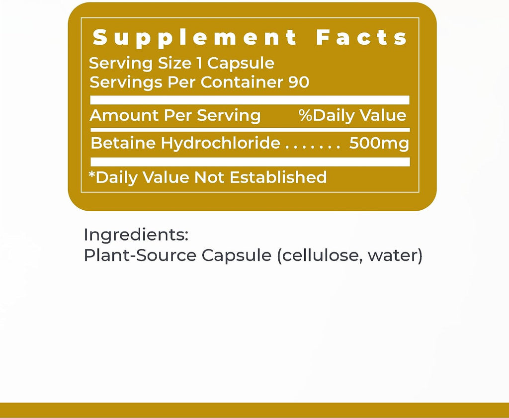 Premier Research Labs Premier HCL - Betaína HCl, 90 Cápsulas Vegetarianas (Paquete de 2)
