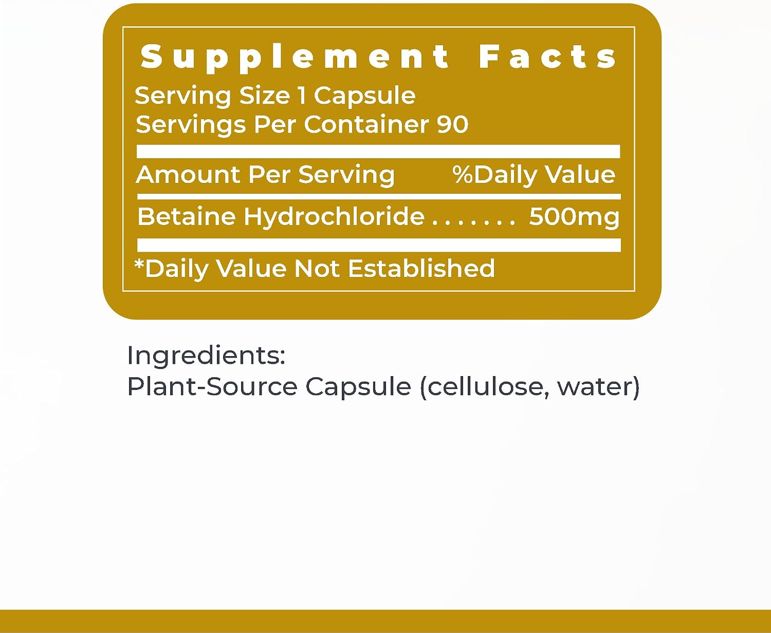Premier Research Labs Premier HCL - Betaína HCl, 90 Cápsulas Vegetarianas (Paquete de 2)