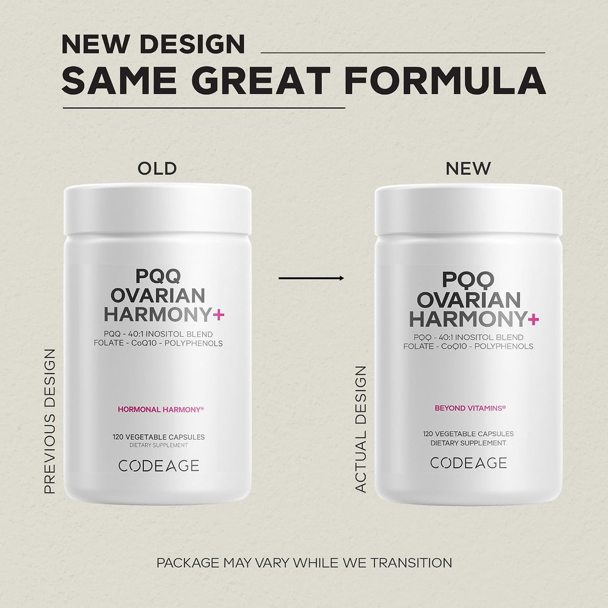 Codeage PQQ Ovarian Harmony+ - Suplemento – CoQ10 (Coenzima Q10): Esencial para la producción de energía en las – Image 3