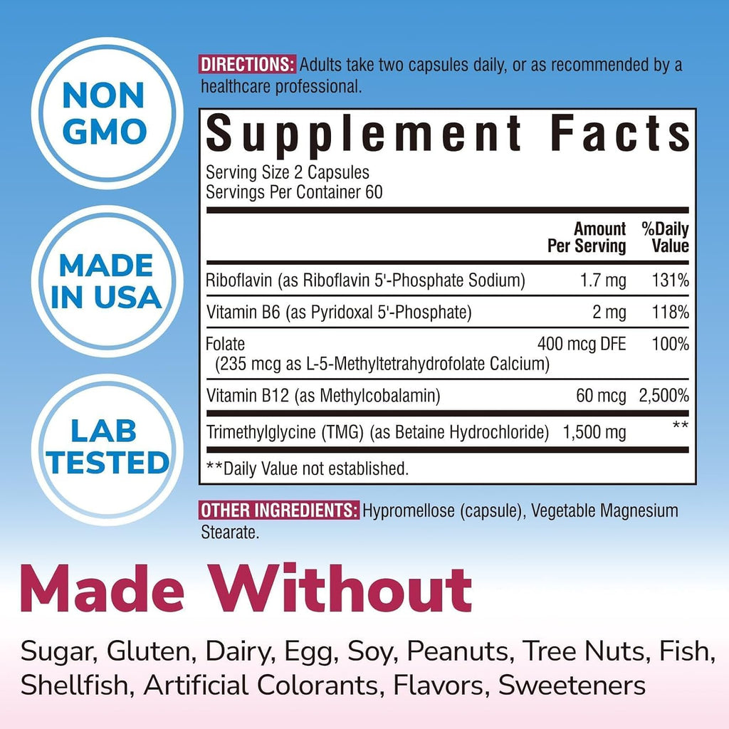 Vitalibre TMG Methyl B Complex - 120 Cápsulas Veganas
