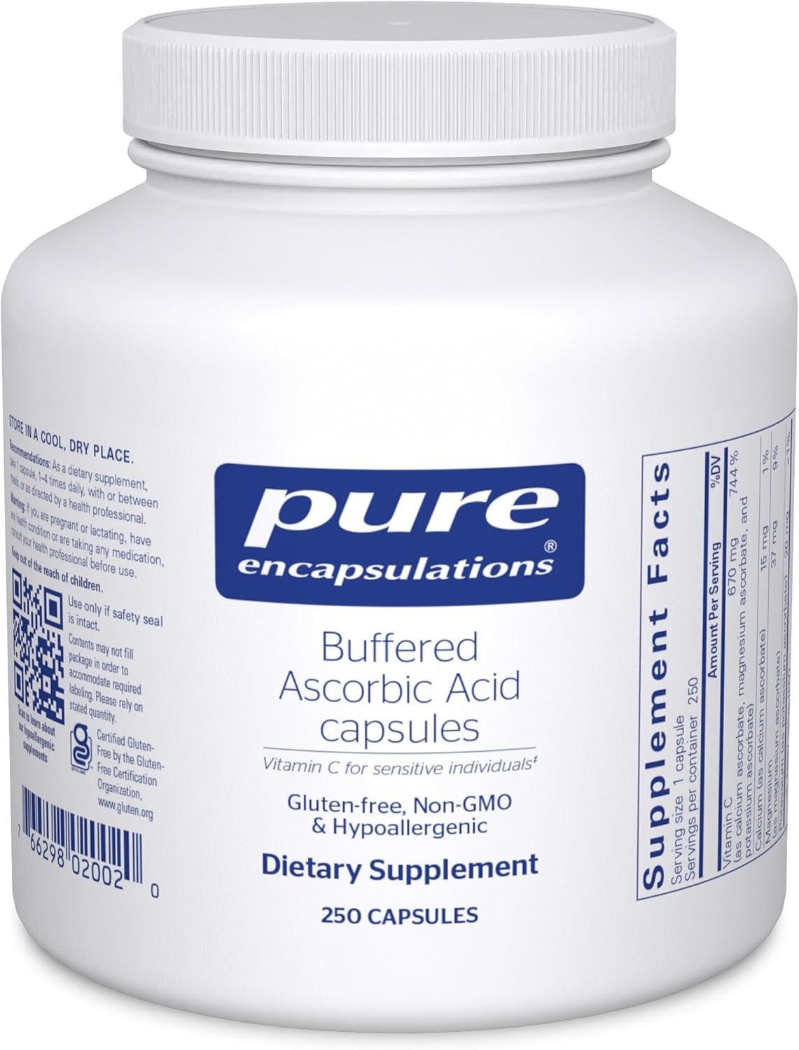 Pure Encapsulations Vitamina C Tamponada, 90 Cápsulas