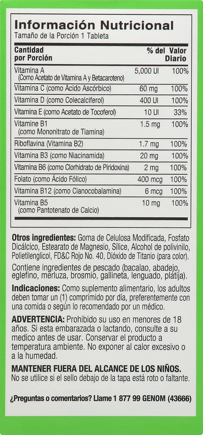 Shot B Energy Multivitamínico - 60 comprimidos (Pack de 12)