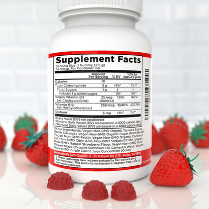 Gominolas de Vitamina D3 y B12 de Dr. – El mantenimiento de los huesos en condiciones normales. – Image 3