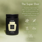 WelleCo The Super Elixir, Mezcla diaria de verduras en polvo con probióticos y superalimentos, sin sabor, 300g