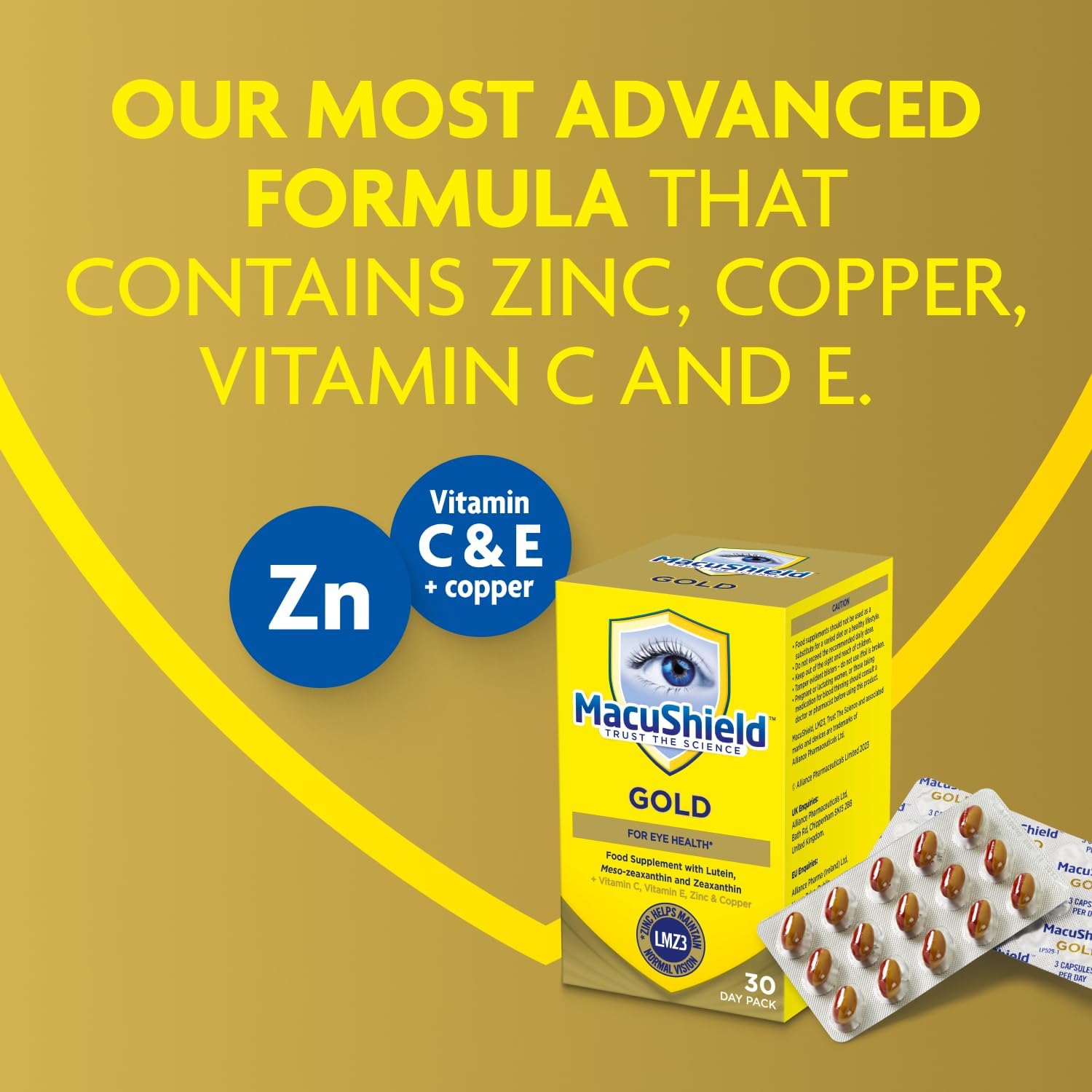 MacuShield Gold Food Supplement - 90 Capsules