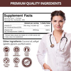 QVQ Vitamina D3 10000 UI + K2 (MK-7) 200 mcg, 300 Cápsulas blandas con aceite de coco virgen