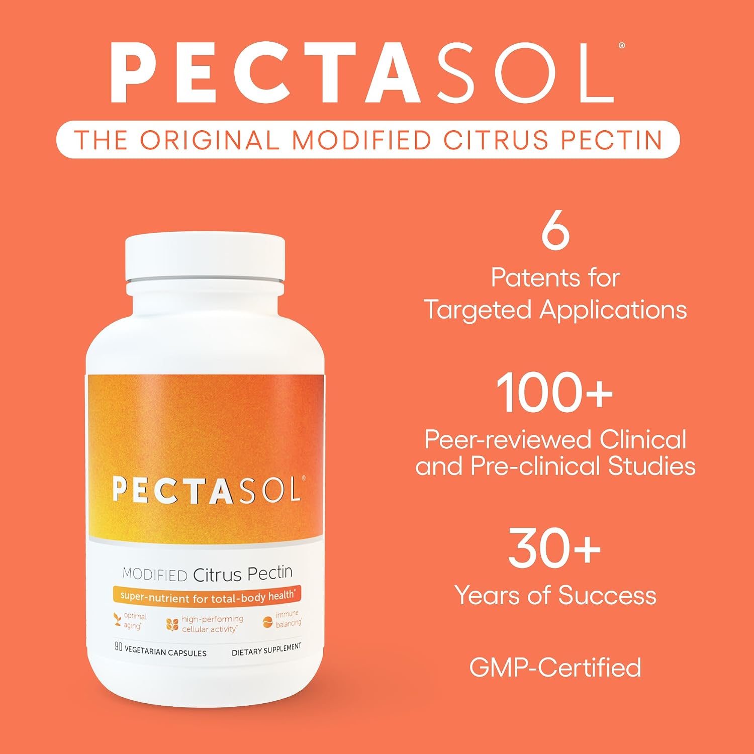 PectaSol Pectina Cítrica Modificada – 90 Cápsulas – EcoNugenics