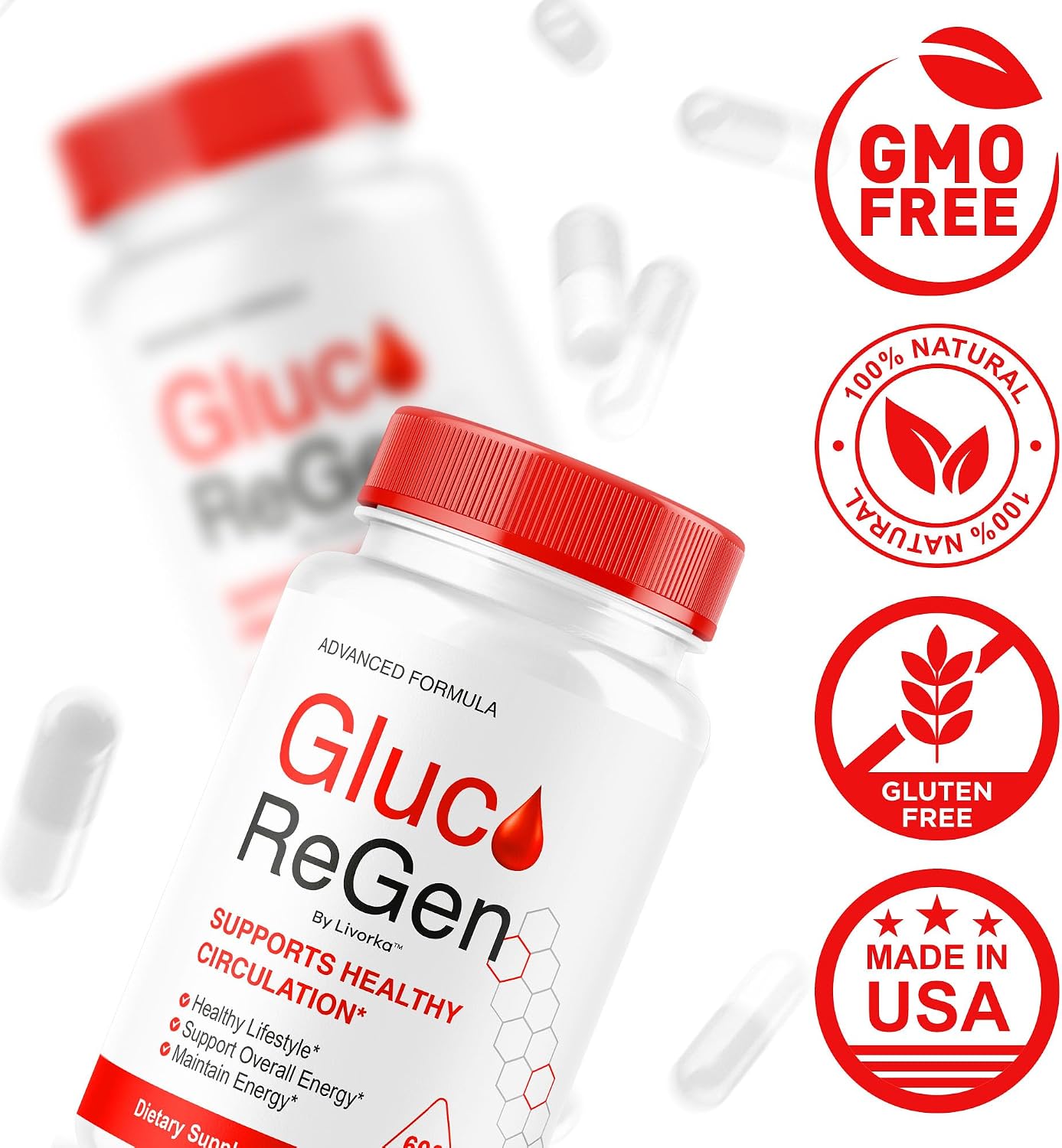 GlucoRegen Capsules (5 Pack) - Fórmula Premium para el Bienestar General