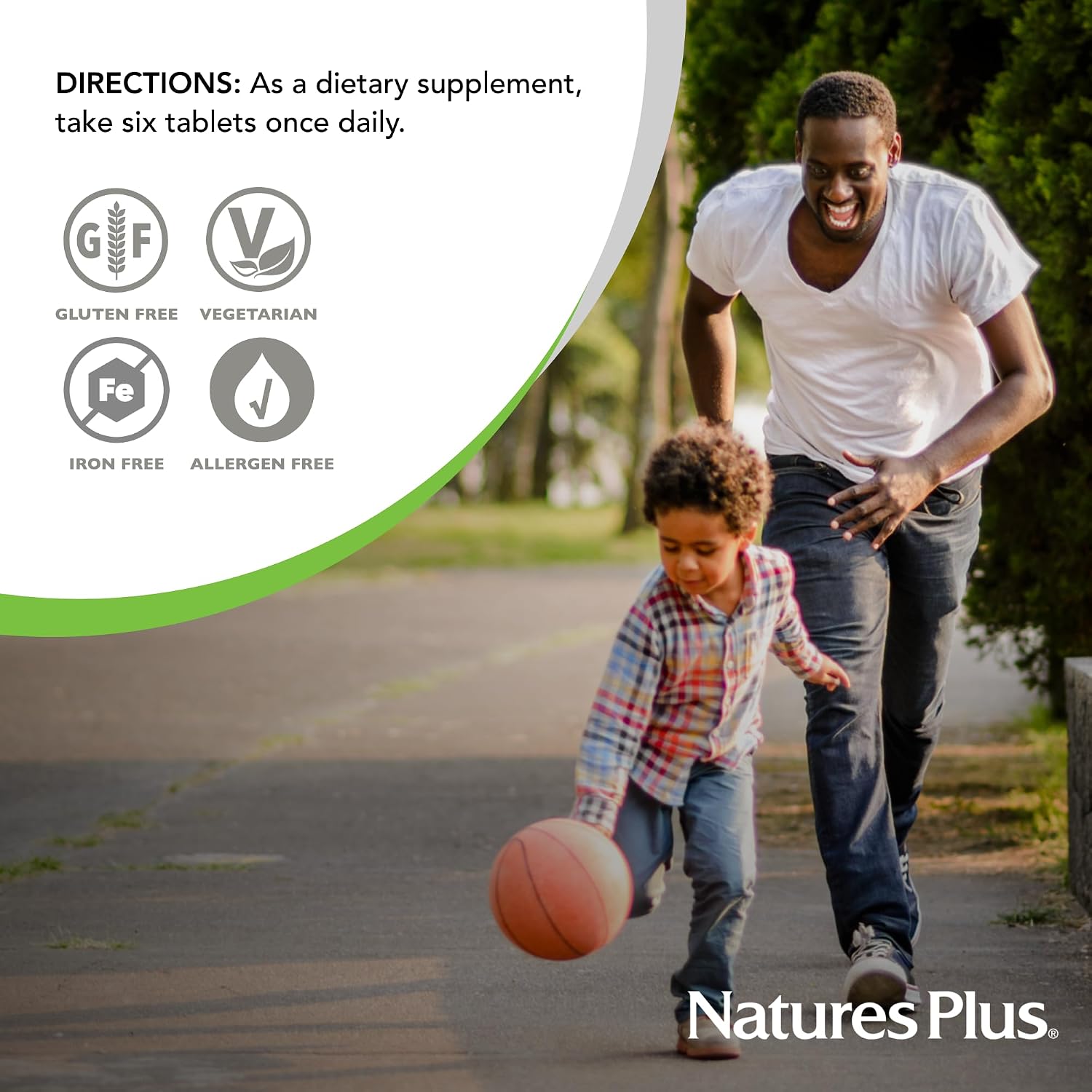 NaturesPlus Source of Life Sin Hierro - Multivitamínico y Mineral - 180 Mini-Comprimidos (Pack de 2)
