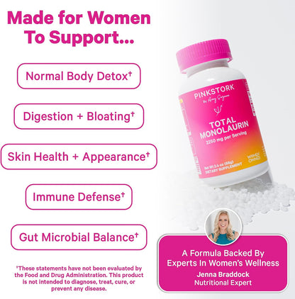 Pink Stork Monolaurin Pellets – Ácido Láurico Vegano para Apoyo Inmunológico y Digestivo – 226g – Image 3
