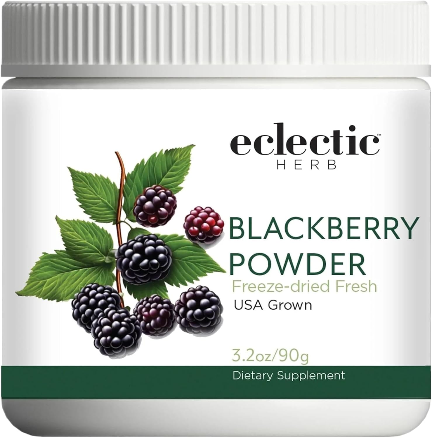 Eclectic Herb - Polvo de Mora Negra | Suplemento de Superalimento | Liofilizado, Vegano, Sin OGM, Sin Gluten (90 g)