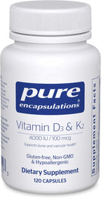 Pure Encapsulations Vitamina D3 y K2, 60 Cápsulas