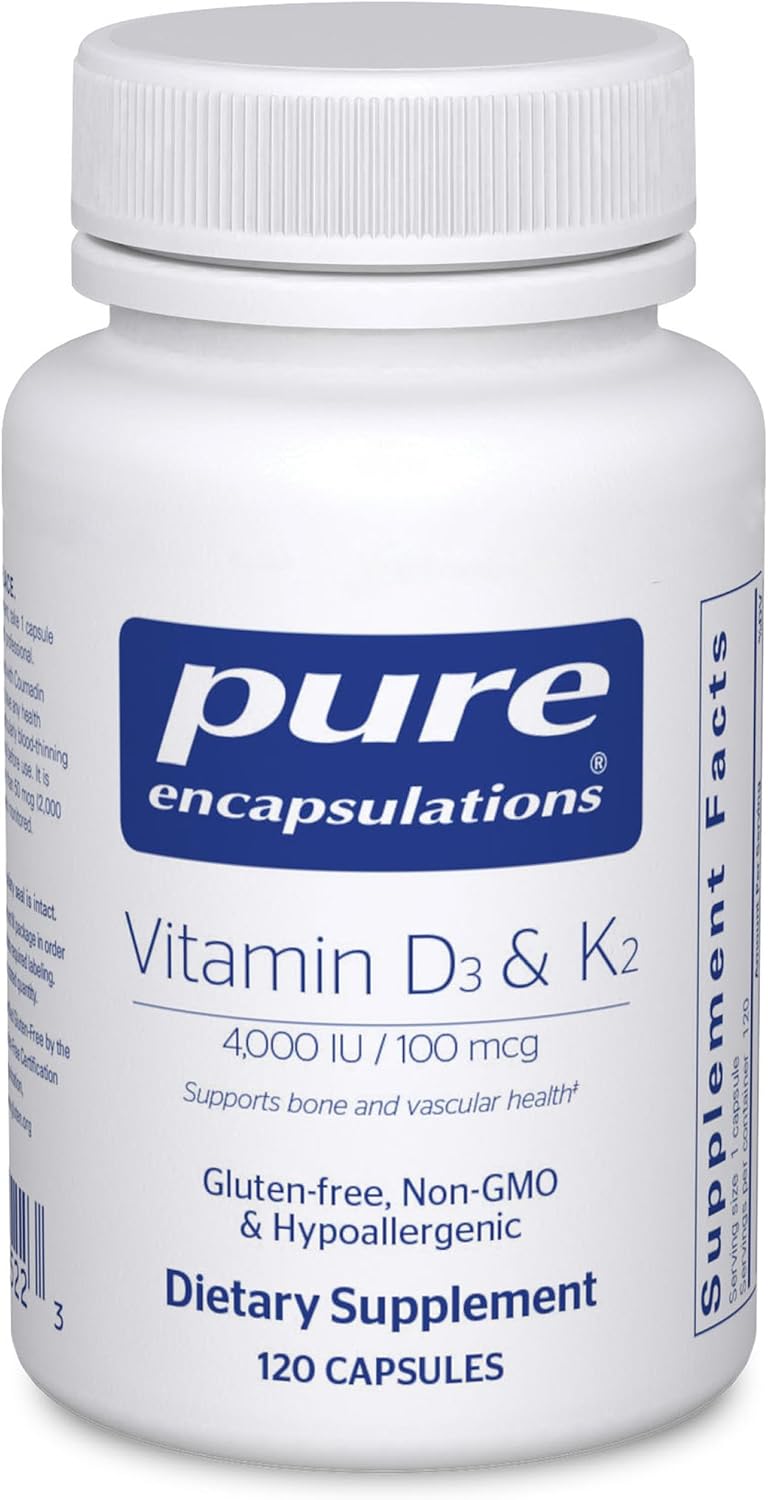 Pure Encapsulations Vitamina D3 y K2, 60 Cápsulas