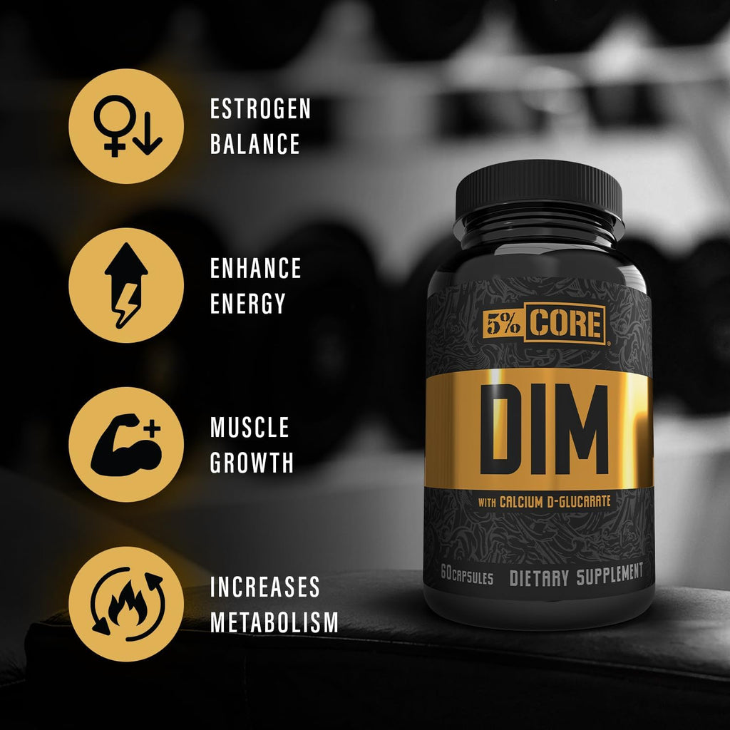5% Nutrition Core DIM – Suplemento para la Regulación de Estrógenos – 60 Cápsulas Veganas