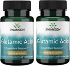 Swanson Ácido Glutámico 500 mg 60 Cápsulas Veganas (Pack de 3)