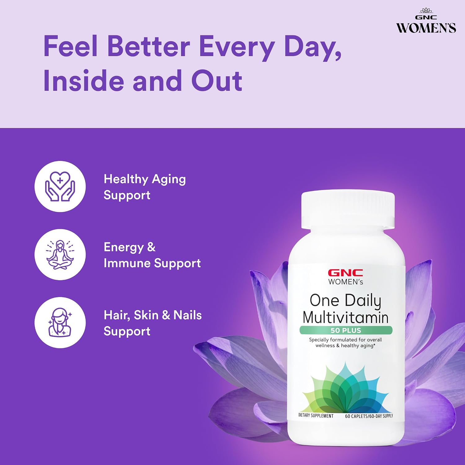 GNC Women's 50 Plus Multivitamínico Diario (60 Comprimidos)
