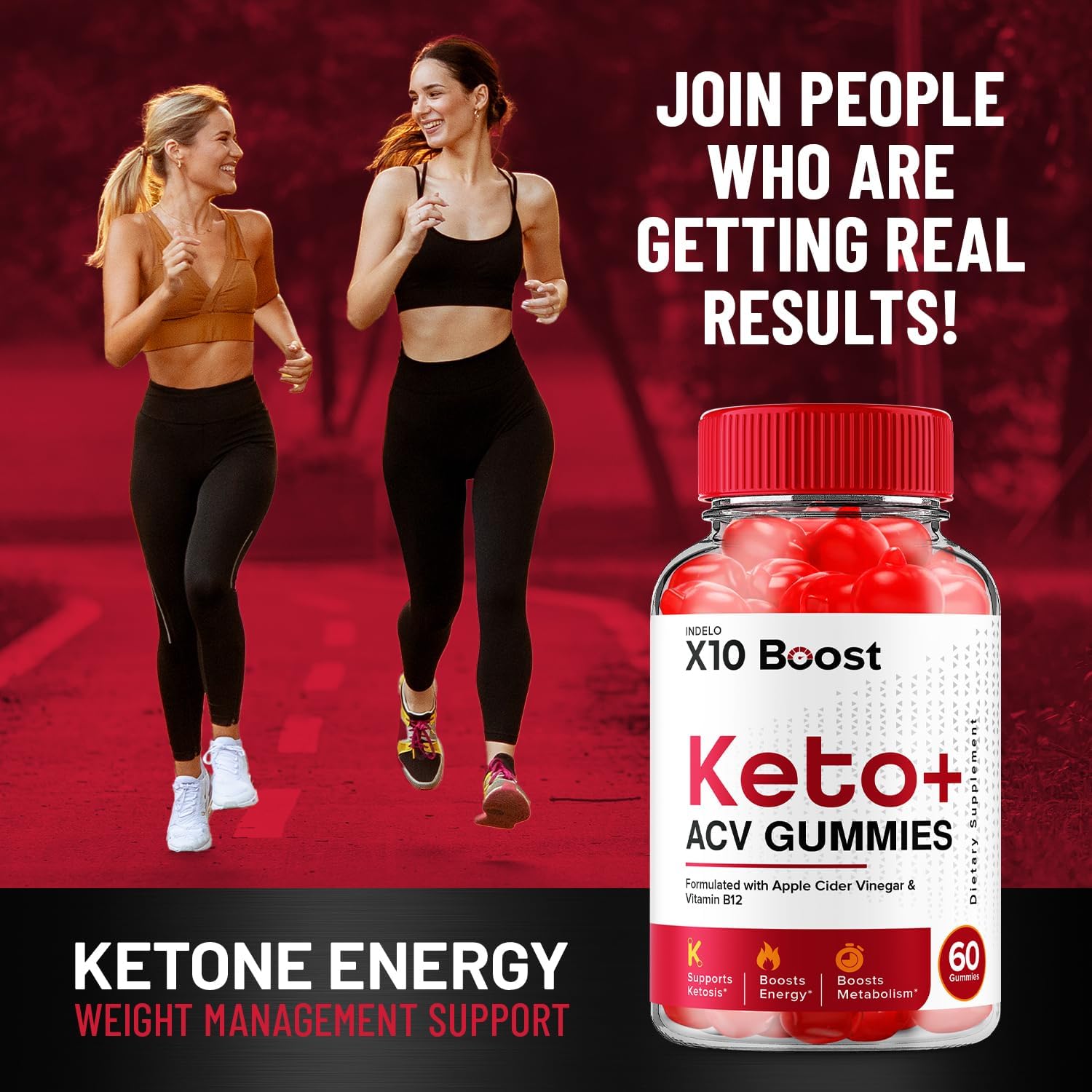 X10 Boost Keto ACV Gummies - Gominolas Keto con Vinagre de Manzana y B12 (60 Gominolas)