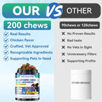 Multivitamínico para Perros 25 en 1 con Glucosamina, Probióticos y Omega-3 – 200 Comprimidos Masticables