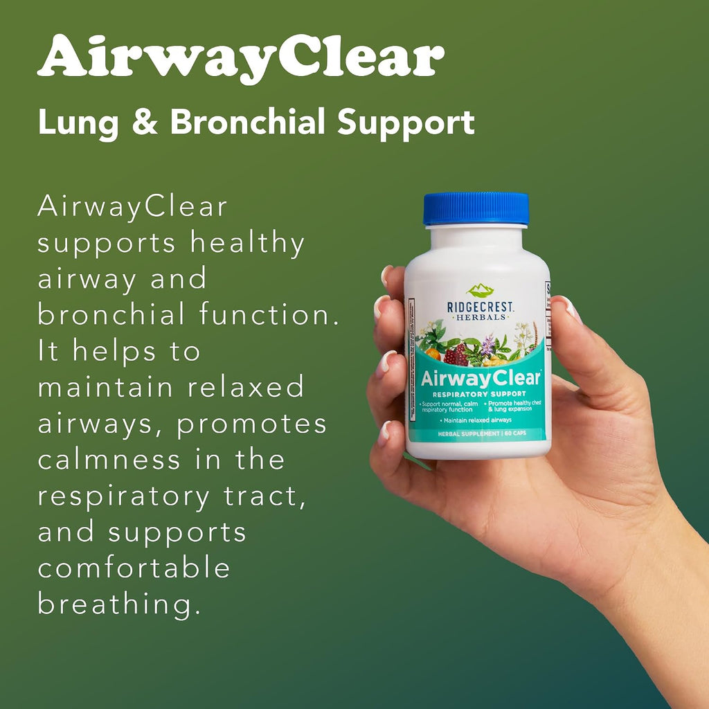 AirwayClear - Suplemento Herbal para la Salud Pulmonar y Respiratoria (60 Cápsulas Veganas)
