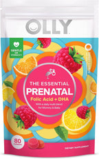 OLLY Gomitas Multivitamínicas Prenatales – Ácido Fólico, Vitamina D, Omega-3 DHA – Sabor Cítricos y Bayas – 80 unidades