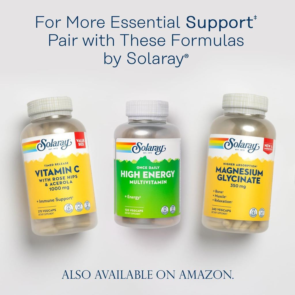 SOLARAY Multivitamínico Diario Alta Energía con Liberación Prolongada, 120 Cápsulas