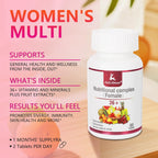 JulyDeer Multivitamínico Diario para Mujeres - Complejo Multimineral y Multivitamínico con Vitaminas A, C, D, E y Complejo B, Zinc y Más - 60 Comprimidos