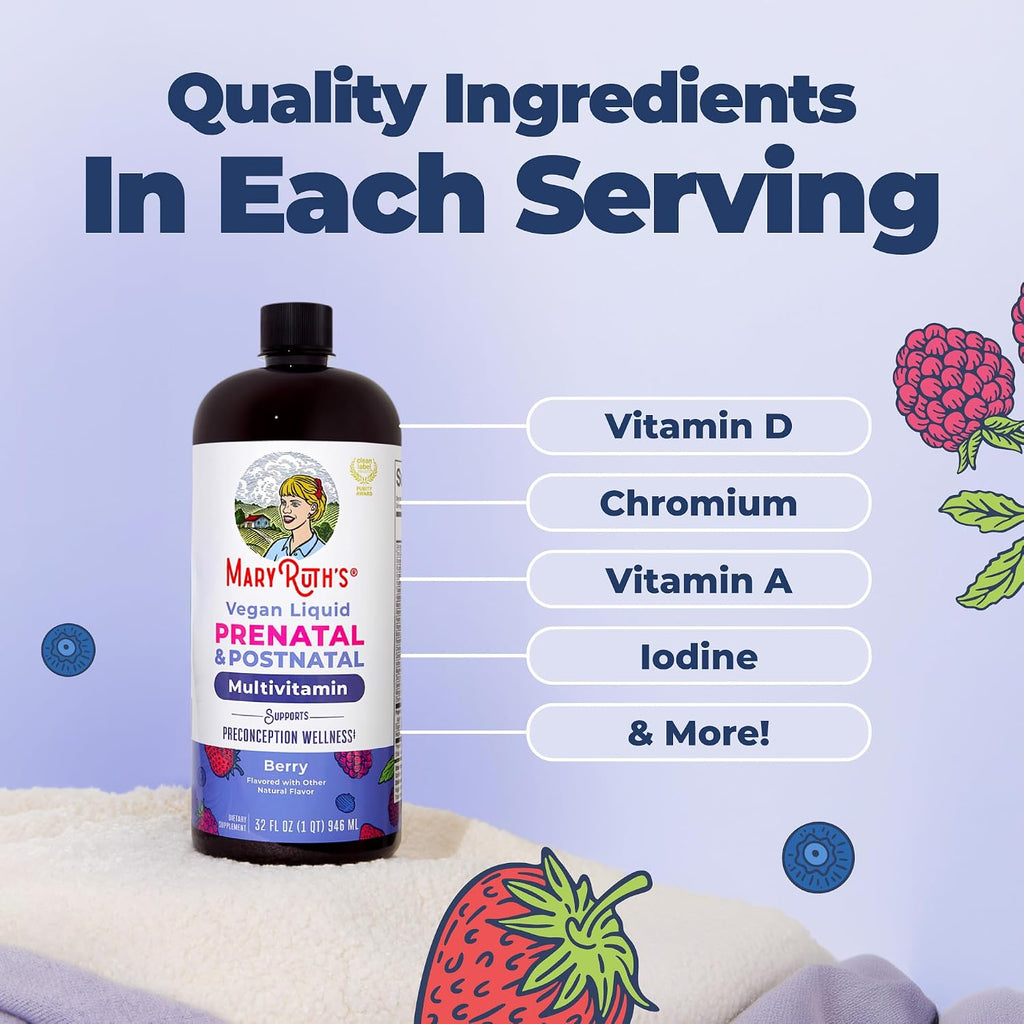 MaryRuth's Multivitamínico Líquido Prenatal y Postnatal para Mujeres - 946 ml