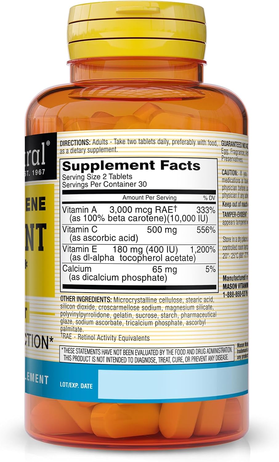 Mason Natural Vitaminas E, C y Beta Caroteno - 60 Comprimidos