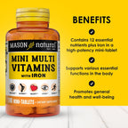 MASON NATURAL Mini Multivitamin with Iron, Gluten-Free, 100-Day Supply