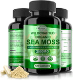 Cápsulas de Irish Sea Moss 120ct - Musgo Marino, Bladderwrack y Raíz de Bardana